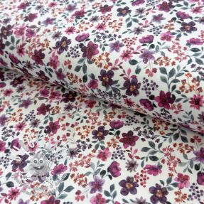 Jersey Flowers fuchsia digital print ORGANIC