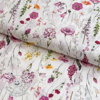 Tissu coton VOILE Emily flowers digital print