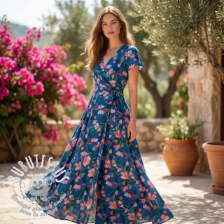 Viscose STRETCH Flowers Dorothia digital print