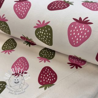 Sweat envers minkee JOGGING Strawberries ecru