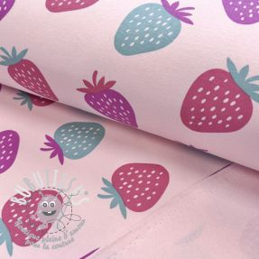 Sweat envers minkee JOGGING Strawberries pink