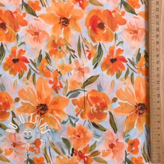 Tissu coton VOILE Sarah flowers digital print