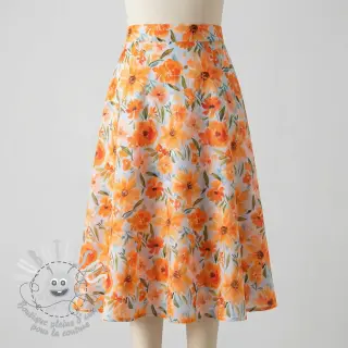 Tissu coton VOILE Sarah flowers digital print