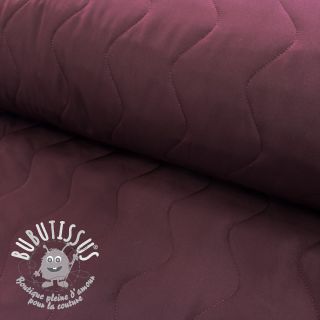 Tissu matelassé ZIG ZAG aubergine