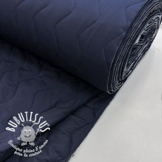 Tissu matelassé ZIG ZAG navy