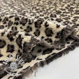 Tissu de manteau TEDDY JACQUARD Animal skin brown