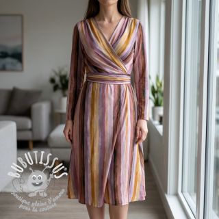 Viscose RADIANCE Stripes lavender digital print