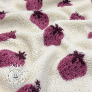 Tissu de manteau TEDDY JACQUARD Strawberries