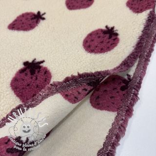 Tissu de manteau TEDDY JACQUARD Strawberries