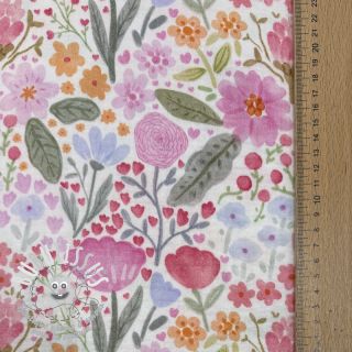 Tissu double gaze/mousseline Flowers pink dream digital print