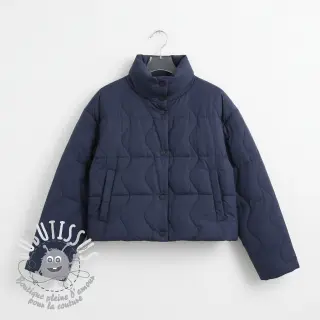 Tissu matelassé ZIG ZAG navy