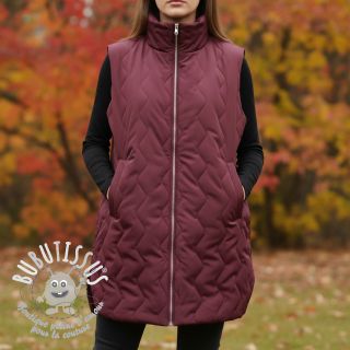 Tissu matelassé ZIG ZAG aubergine