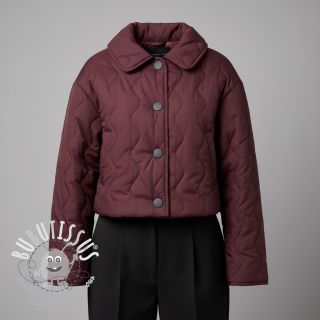 Tissu matelassé ZIG ZAG aubergine