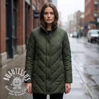 Tissu matelassé ZIG ZAG army green