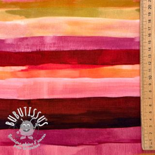 Viscose RADIANCE Stripes burgundy digital print