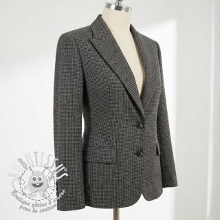 Tissu pour tailleur femme PIED DE POULE BRUSHED Studs