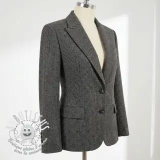 Tissu pour tailleur femme PIED DE POULE BRUSHED Studs