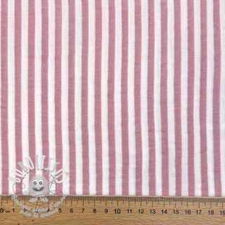 Tissu double gaze/mousseline YARN DYED Summer stripe rose