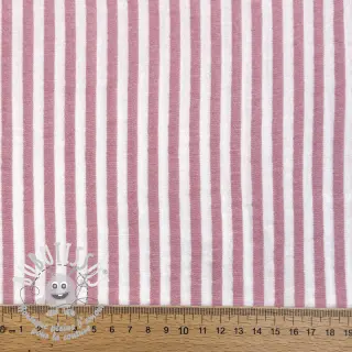 Tissu double gaze/mousseline YARN DYED Summer stripe rose