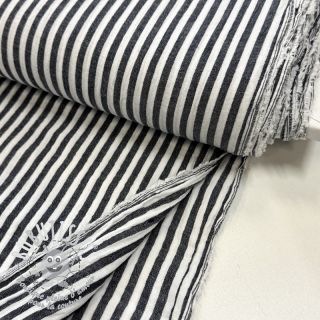 Tissu double gaze/mousseline YARN DYED Summer stripe navy