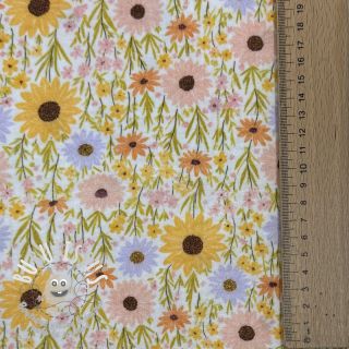 Tissu double gaze/mousseline Flowers Hot summer digital print