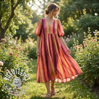 Viscose RADIANCE Stripes burgundy digital print