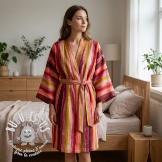 Viscose RADIANCE Stripes burgundy digital print