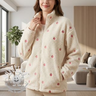 Tissu de manteau TEDDY JACQUARD EMBROIDERY Patches