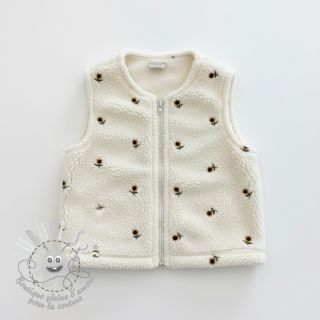 Tissu de manteau TEDDY JACQUARD EMBROIDERY Sunflower