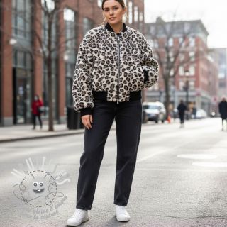 Tissu de manteau TEDDY JACQUARD Animal skin brown