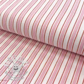 Tissu double gaze/mousseline YARN DYED Stripe in stripe pink