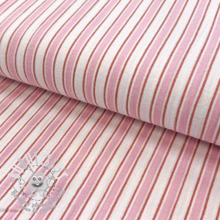 Tissu double gaze/mousseline YARN DYED Stripe in stripe pink