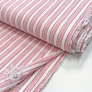 Tissu double gaze/mousseline YARN DYED Stripe in stripe pink