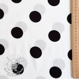 Viscose RADIANCE Polka BIG dot white