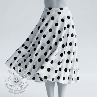 Viscose RADIANCE Polka BIG dot white