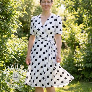 Viscose RADIANCE Polka BIG dot white