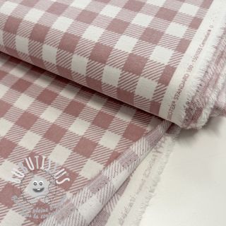 Tissu coton FLANNEL BIG Check light pink