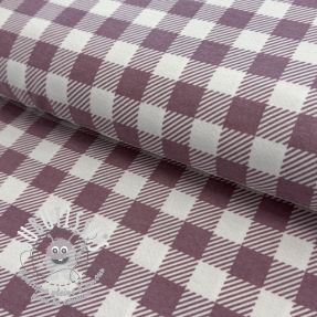 Tissu coton FLANNEL BIG Check mauve