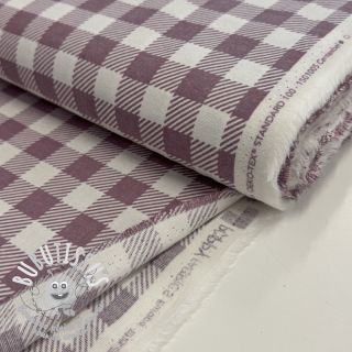 Tissu coton FLANNEL BIG Check mauve