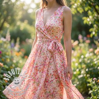 Viscose SATIN Dots digital print