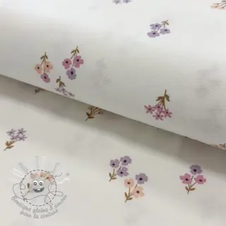 Tissu coton FLANNEL Flowers white