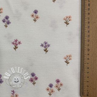 Tissu coton FLANNEL Flowers white