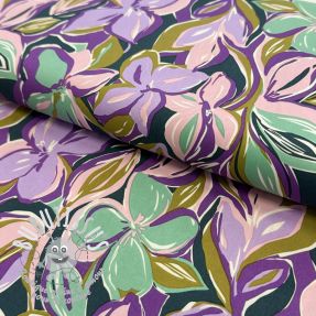 Tissu coton VISCOSE Flowers cobalt