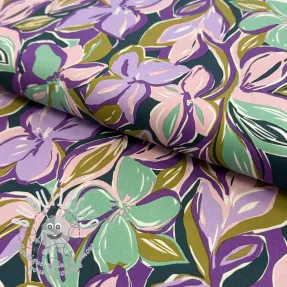 Tissu coton VISCOSE Flowers cobalt