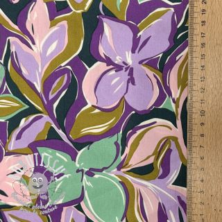 Tissu coton VISCOSE Flowers cobalt