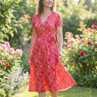 Viscose RADIANCE Abstract red digital print