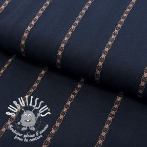 Tissu coton JACQUARD DOBBY navy