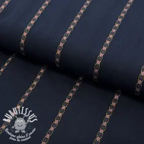 Tissu coton JACQUARD DOBBY navy