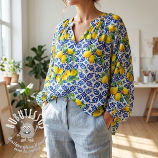 Tissu coton VISCOSE Lemons digital print