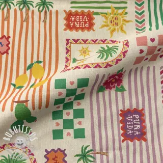 Tissu déco Linenlook Pura Vida Patch digital print